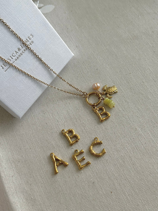 Summer vibes gold charm necklace - personalise