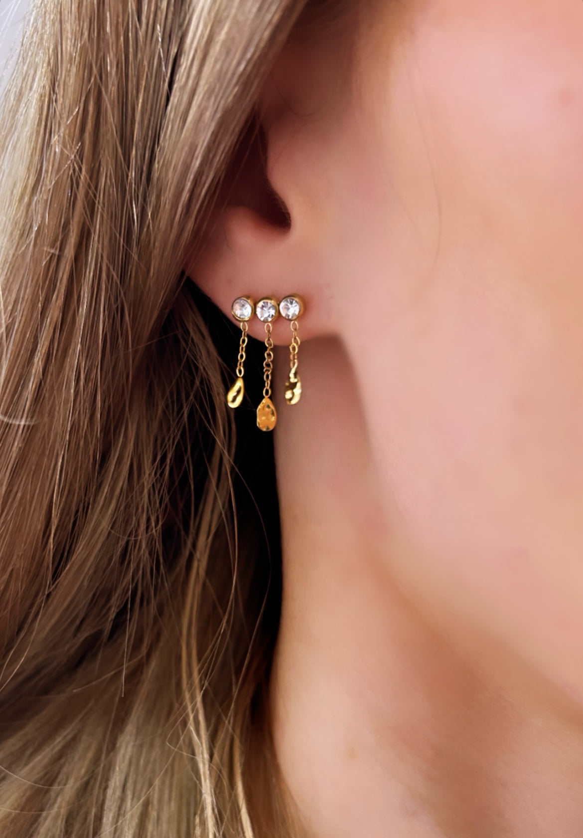 Rain cloud gold earrings