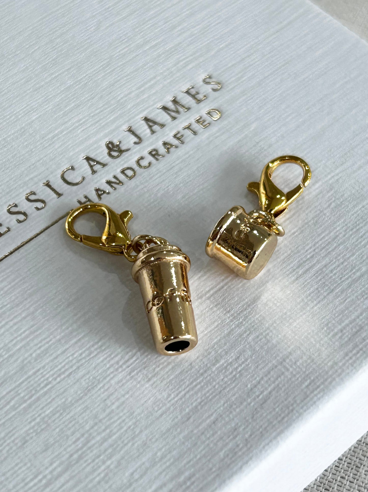 Caffine addiction shoe charm pack | Gold Charms for Trainers | Cute shoe accessories