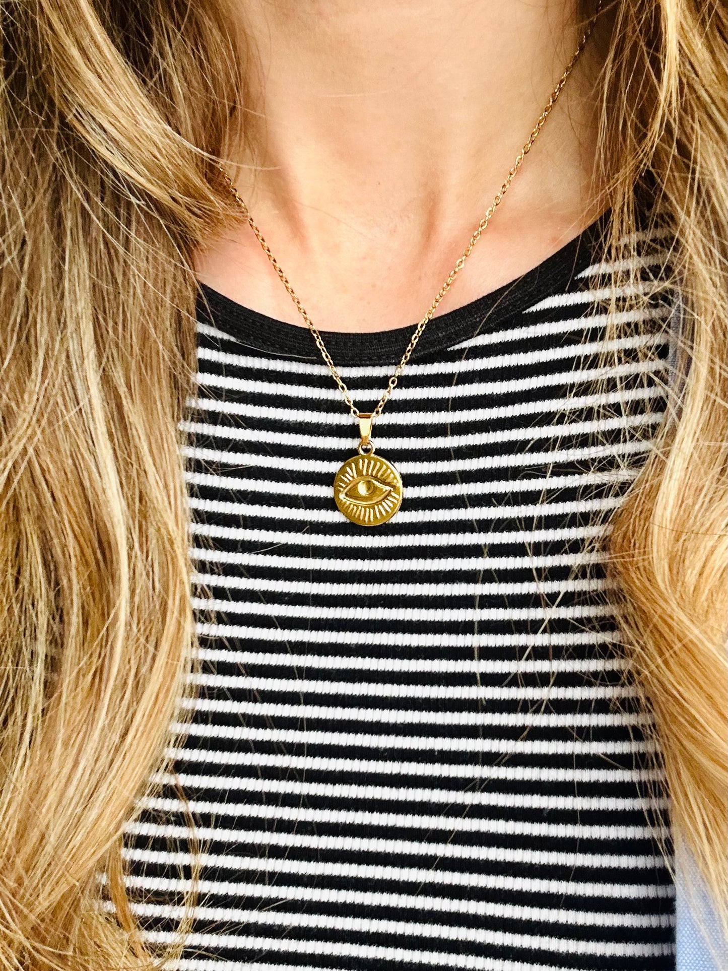 Evil Eye gold necklace
