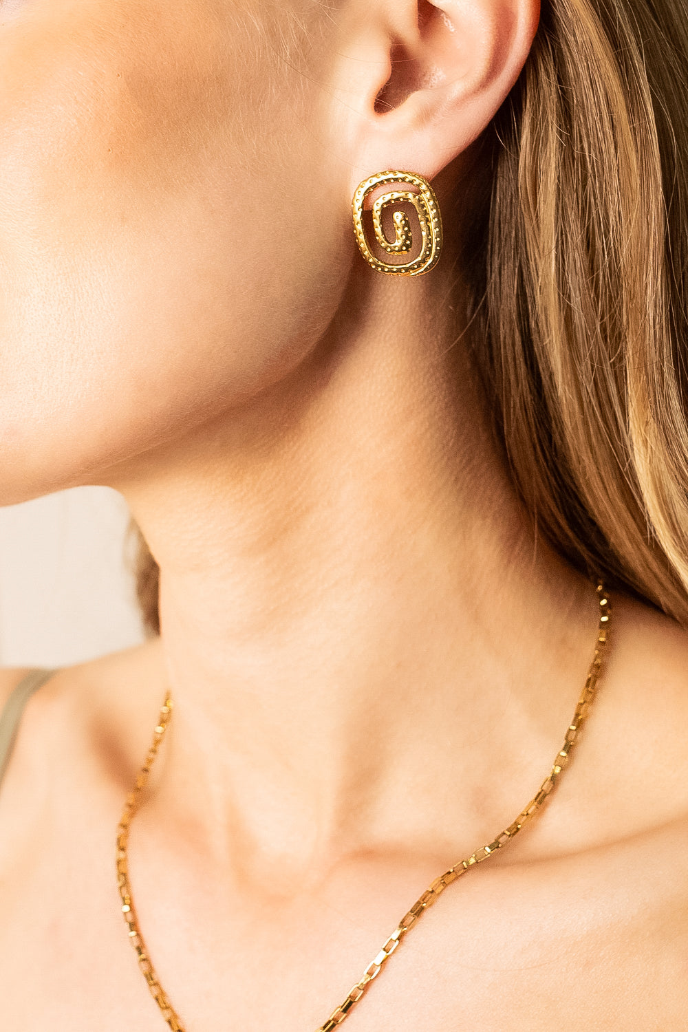 Cleo spiral gold earrings
