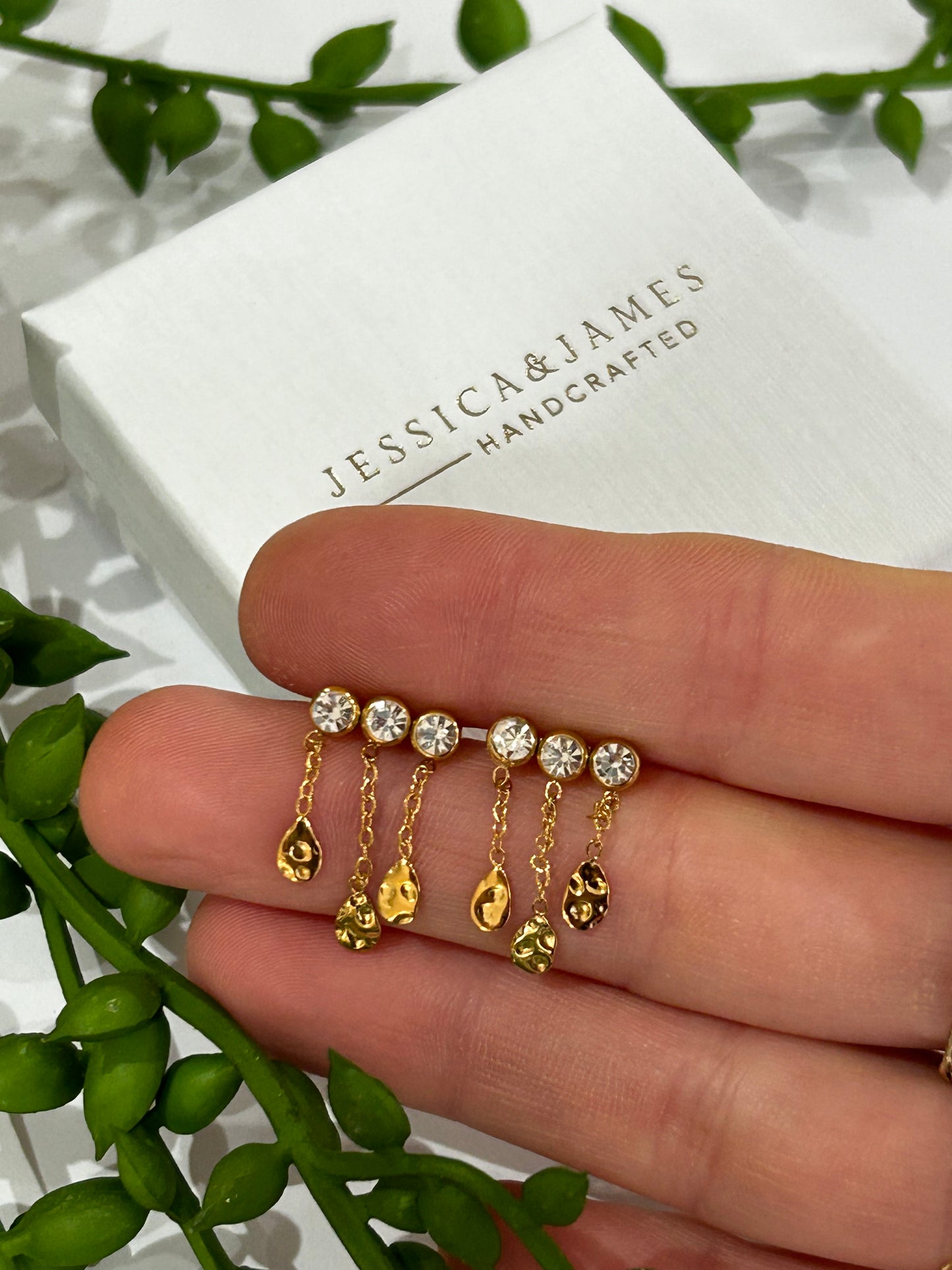 Rain cloud gold earrings