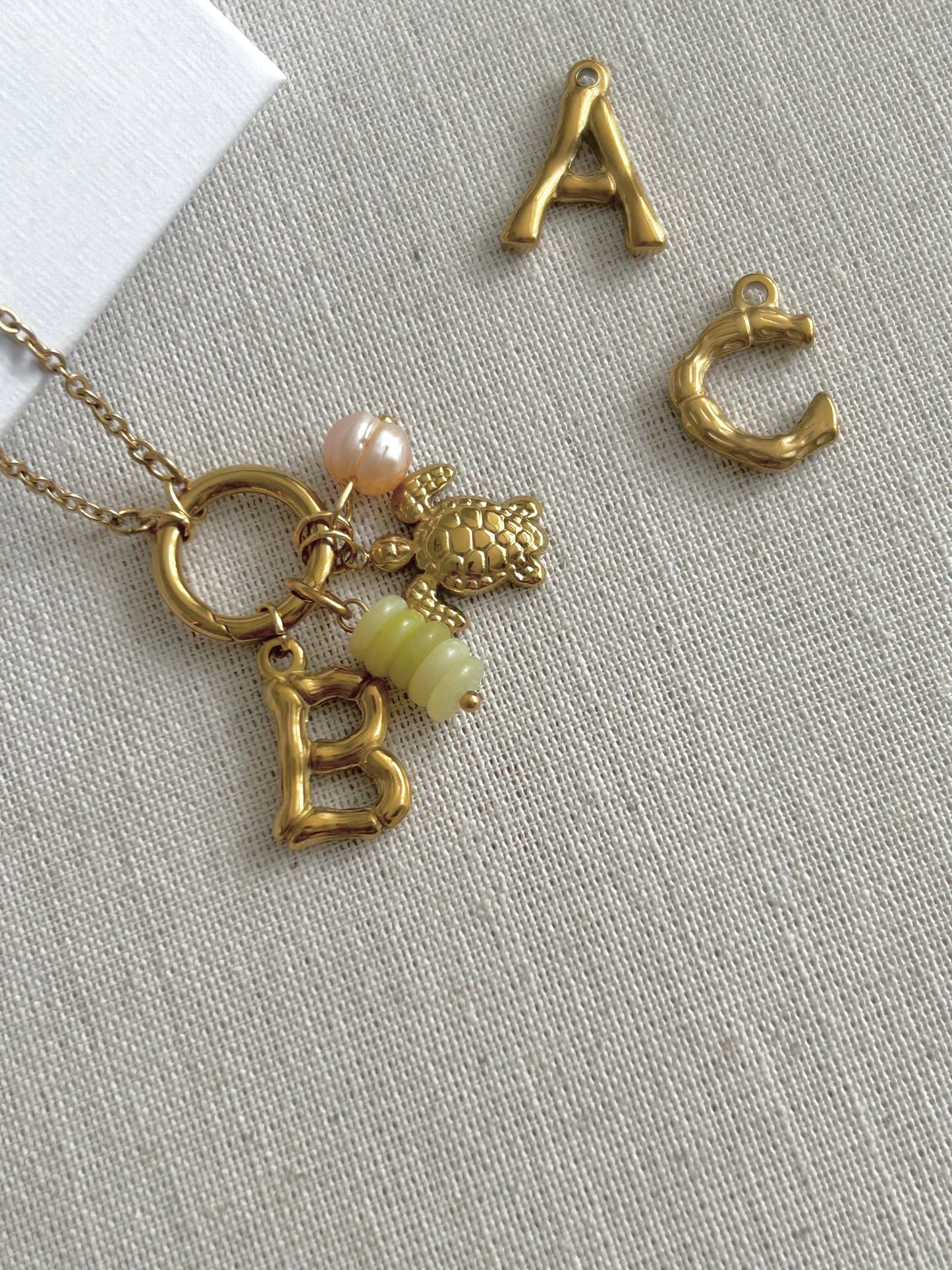 Summer vibes gold charm necklace - personalise