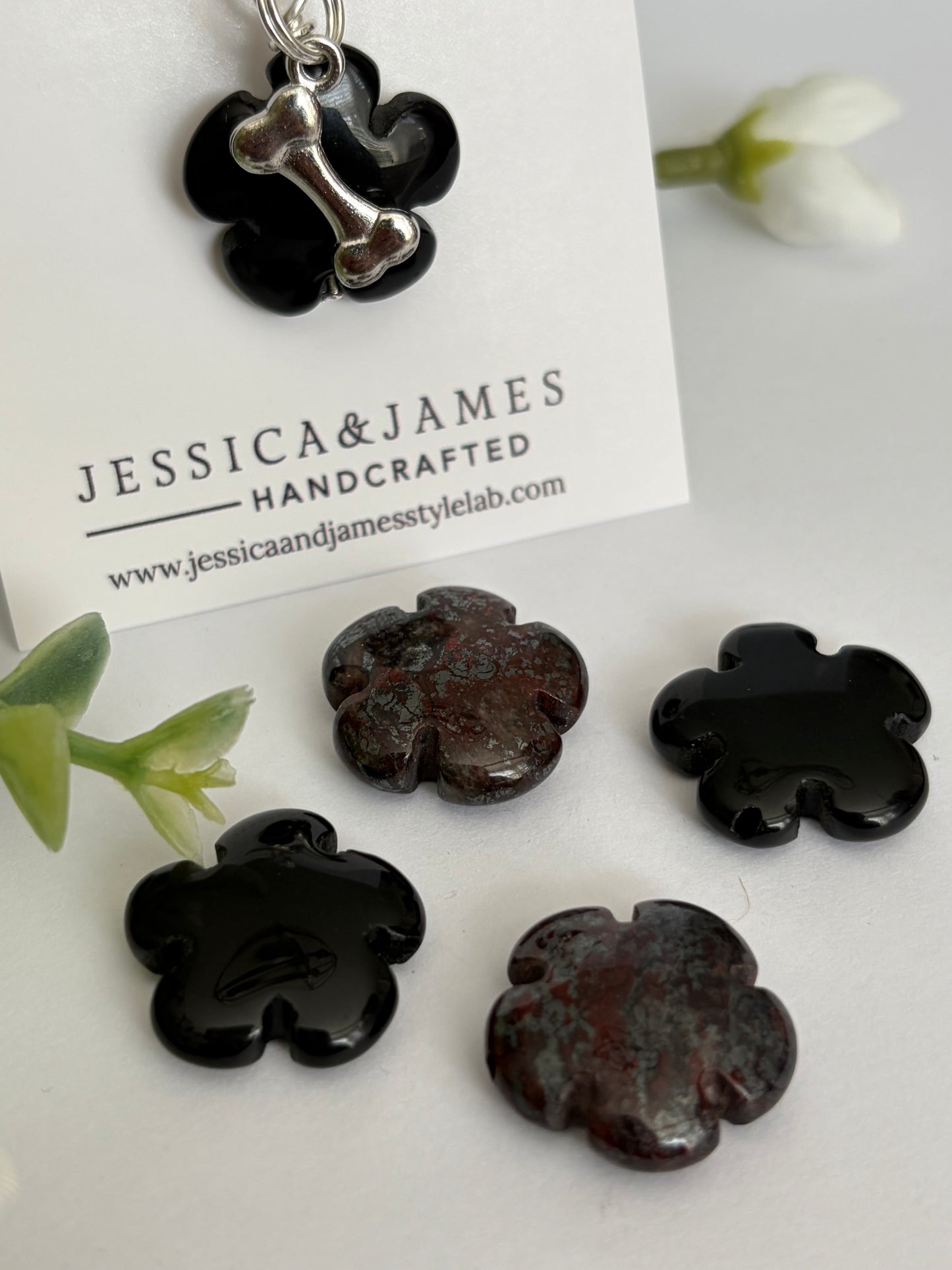 Luxury pet jewellery, natural gemstone accessory for pets by Jessica and James stylelab