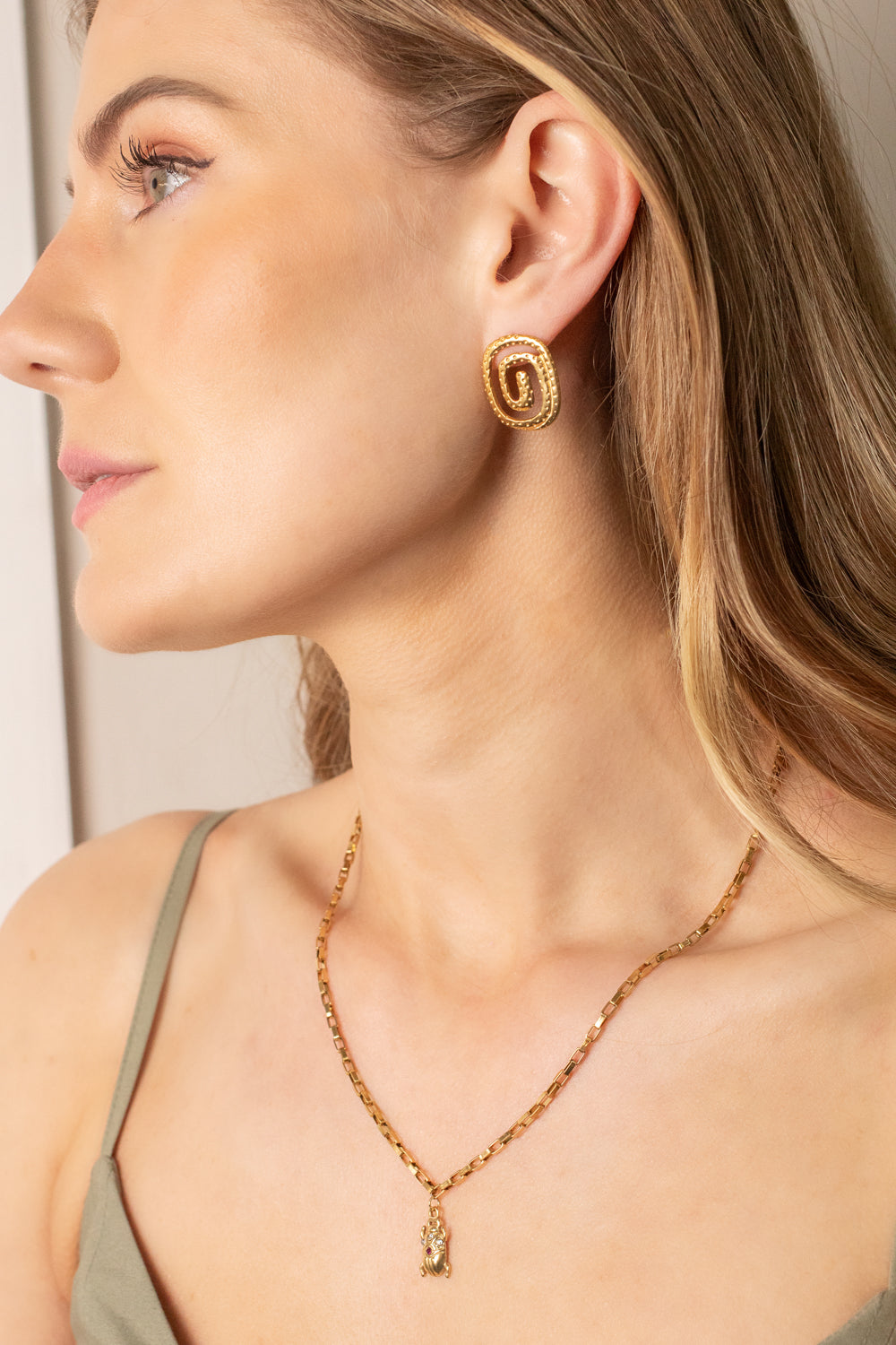 Cleo spiral gold earrings