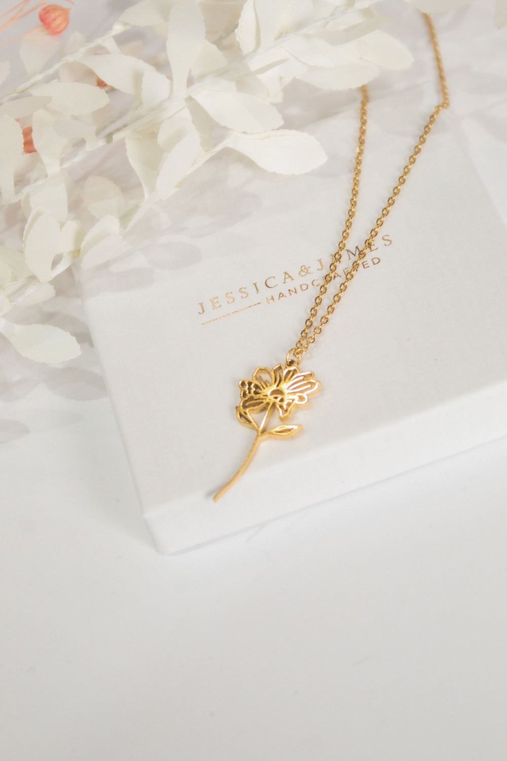 Dahlia flower necklace