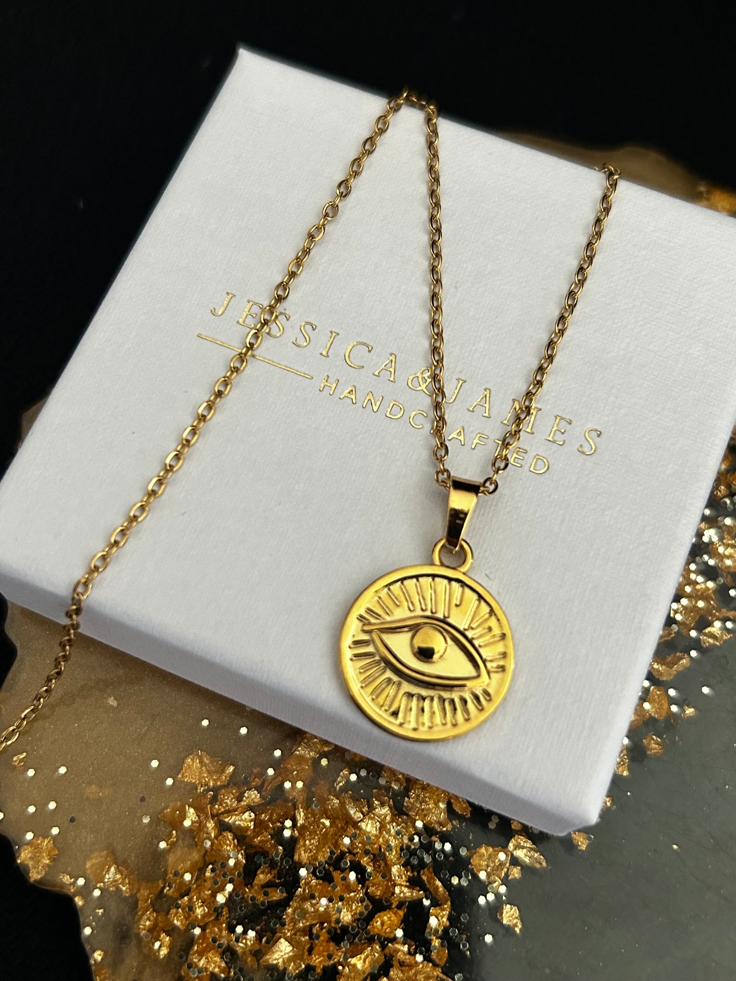 Evil Eye gold necklace