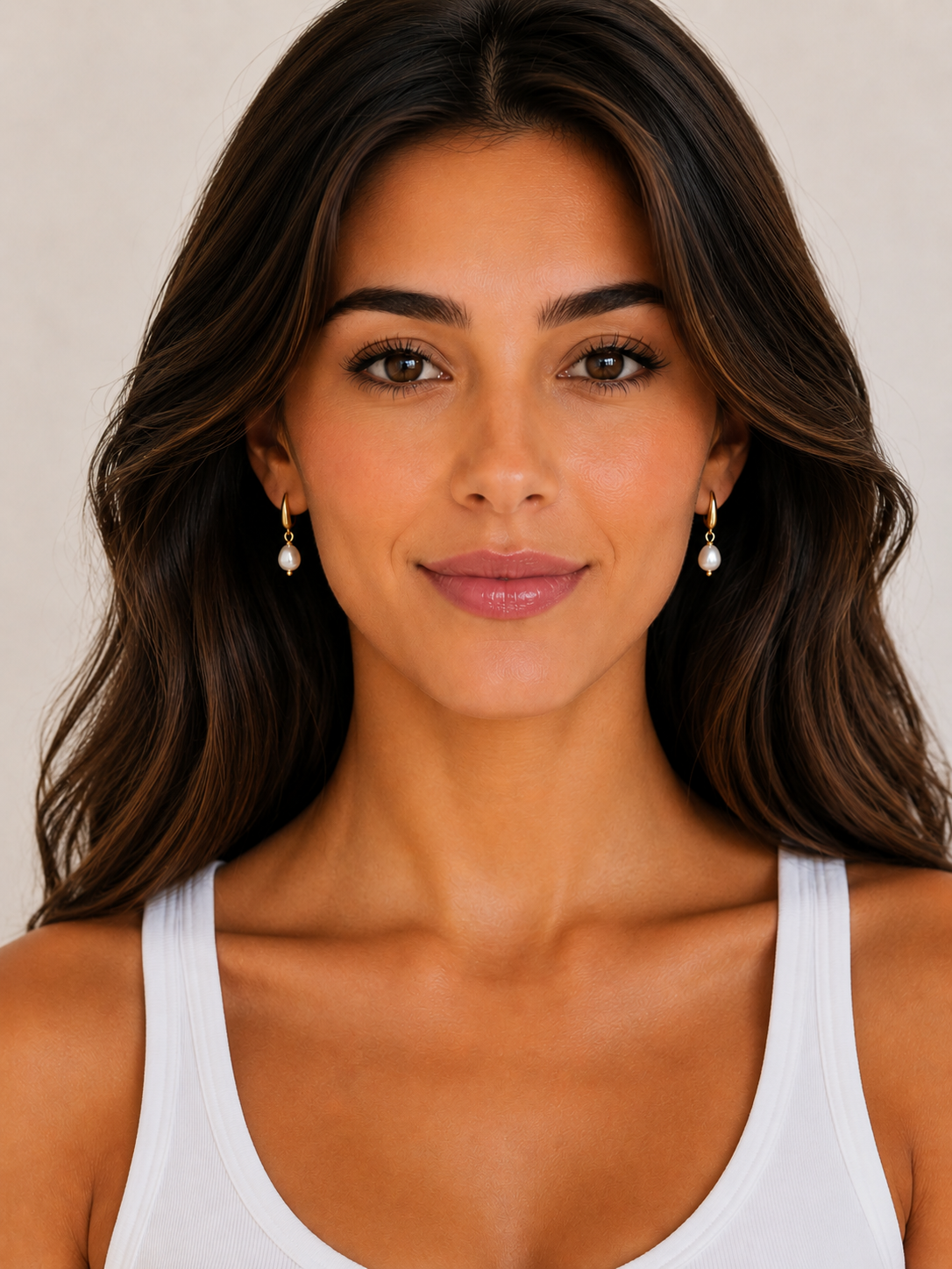 White pearl and gold earrings , luxury jewellery styling