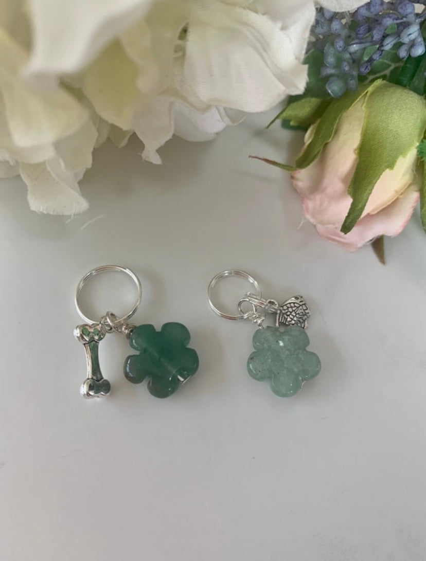 Green Aventurine collar charm - rescue pets | bonding | crystal pet tag