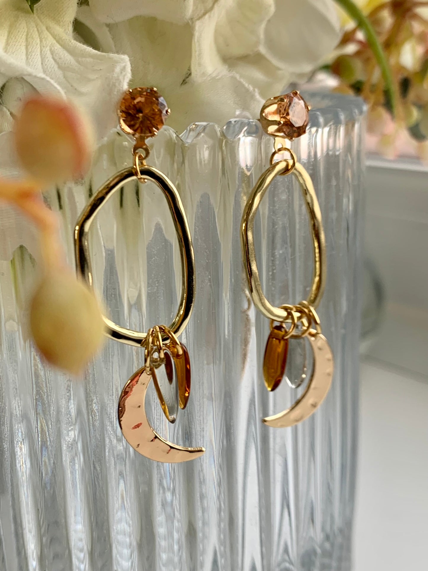 To the moon and back drop earrings