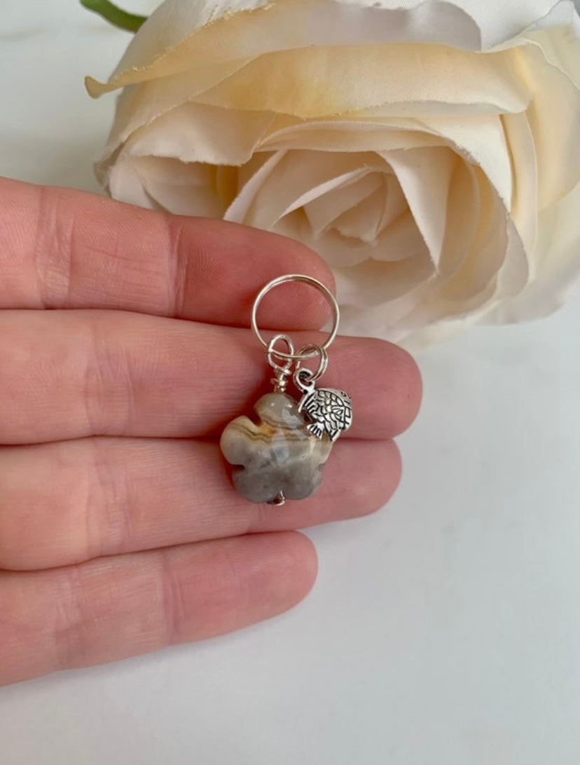 Jasper collar charm, animal Crystal healing, confidence, stress relieving