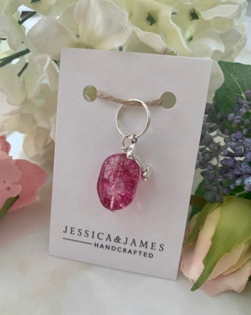 Large agate pet collar charm - crackle agate for sleep | separation anxiety