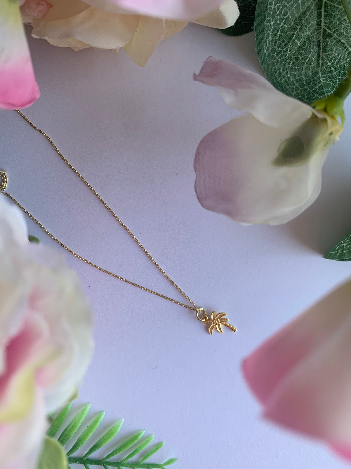 Palm Tree gold vermeil necklace