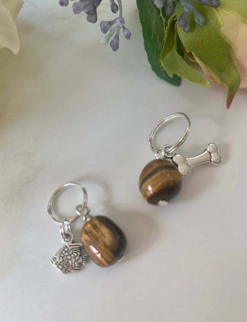 Tigers eye pet tag - grounding | uplifting | small pet charm