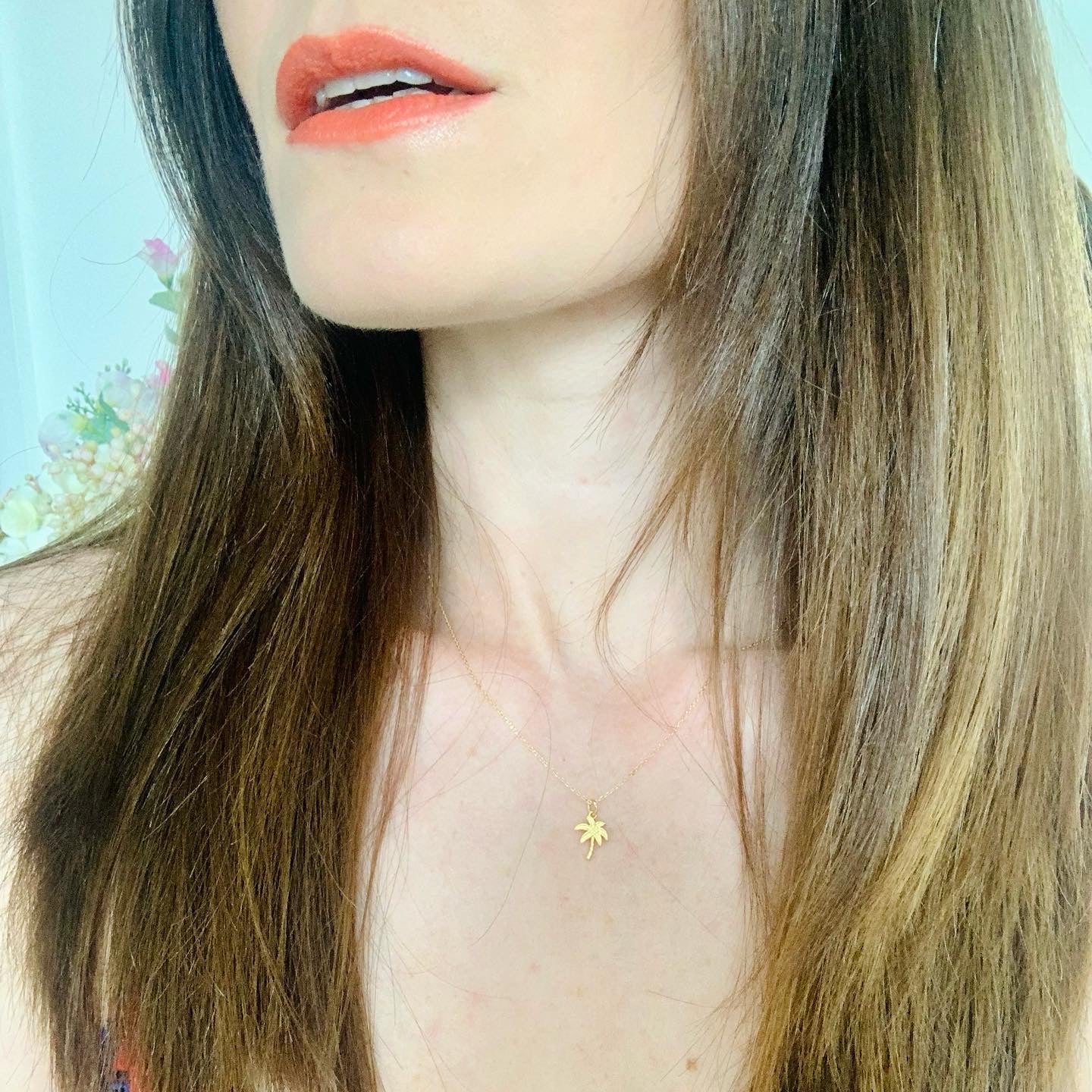 Palm Tree gold vermeil necklace
