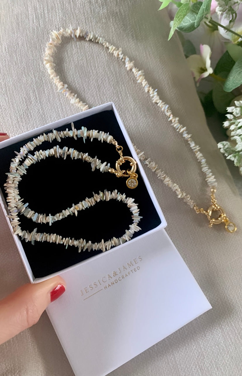 Evie - Australian Opal Gold Necklace