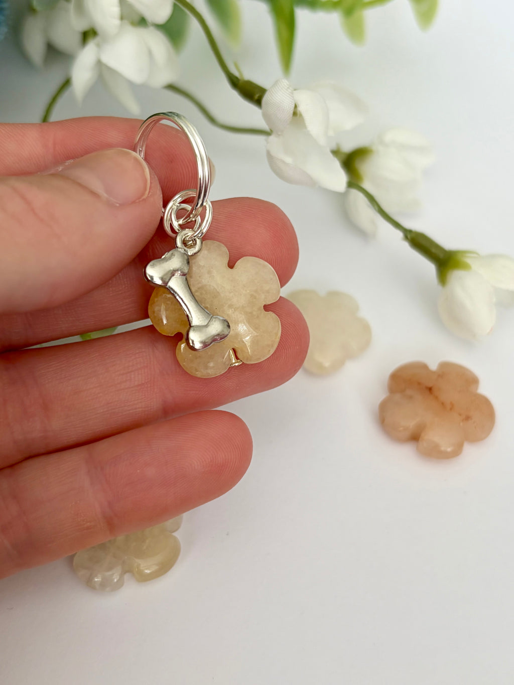 Citrine dog collar charm | calm excessive barking crystals for dogs