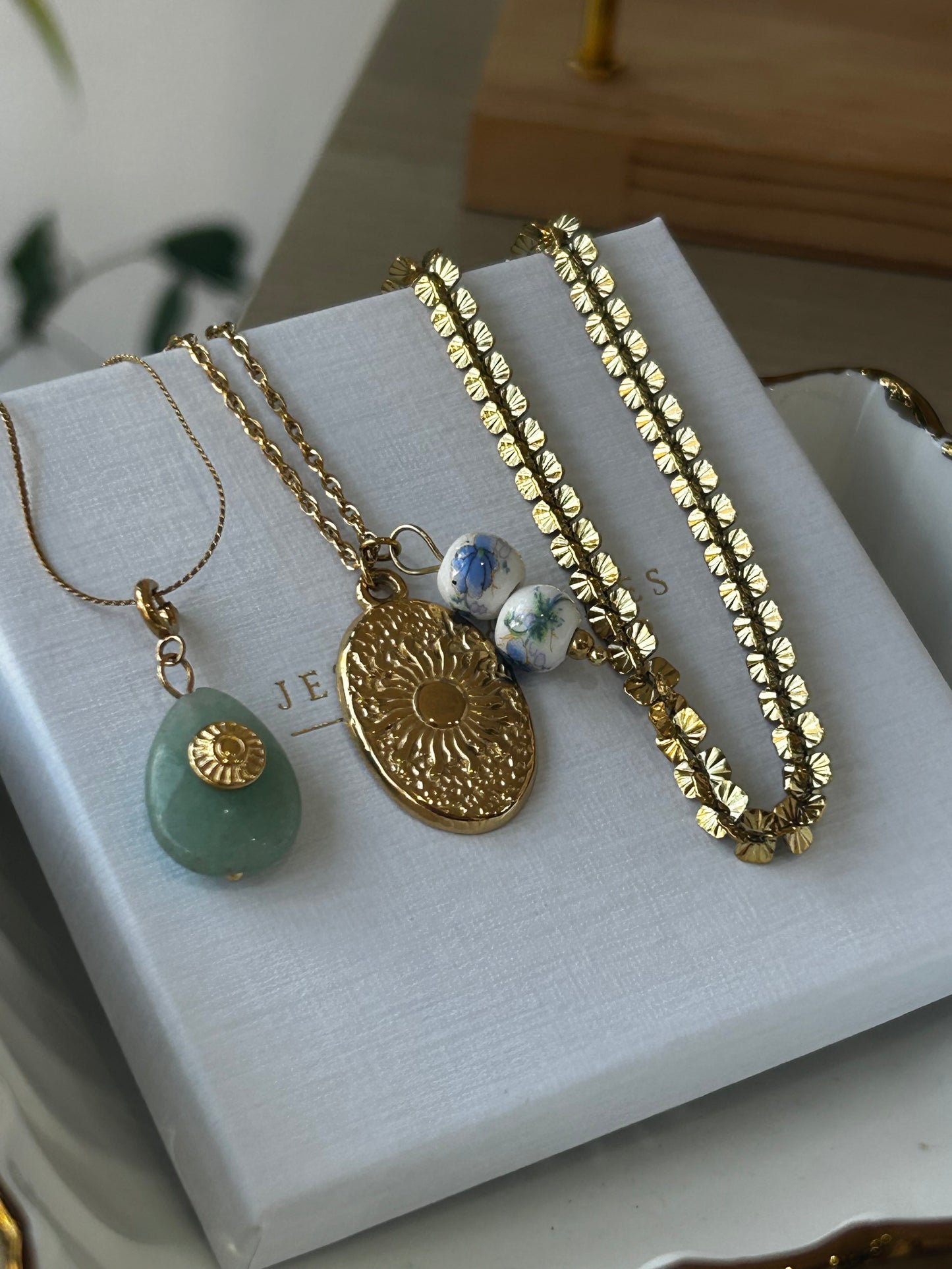 Boho vintage inspired charm necklace