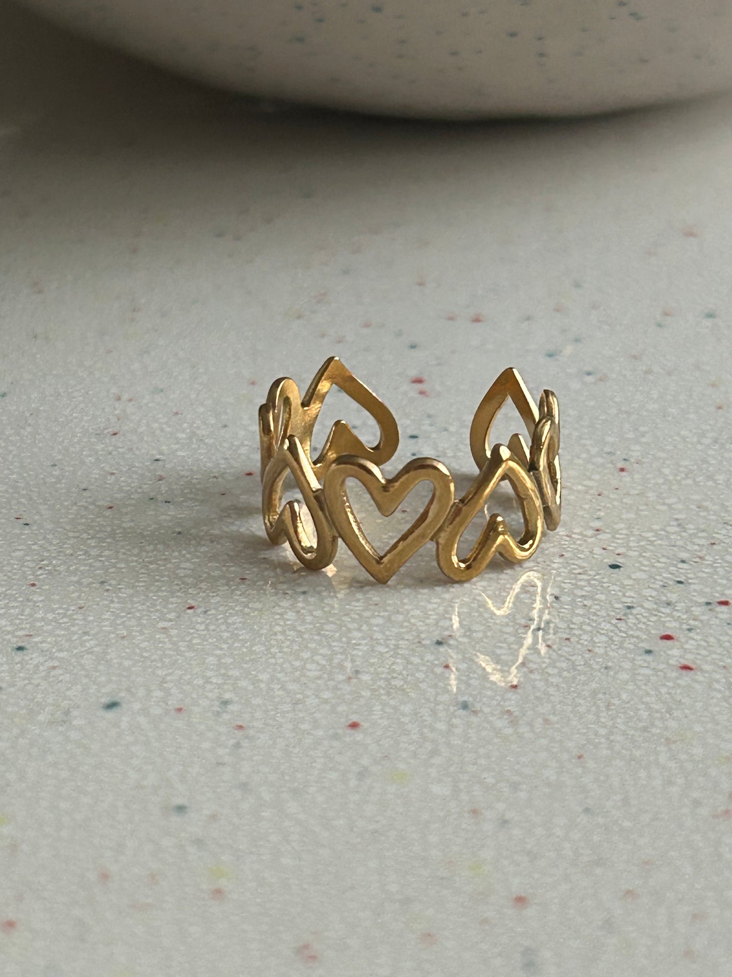 Adjustable heart ring - all the hearts