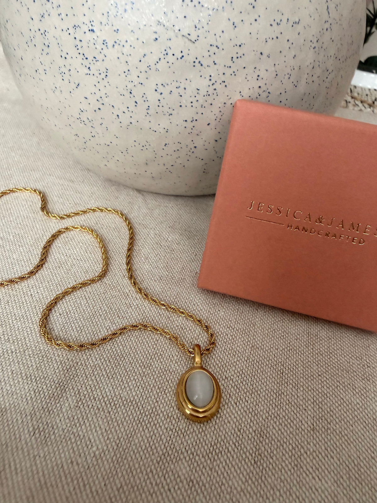 Cats eye moonstone necklace