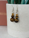 Tigers Eye Sterling Silver hook earrings