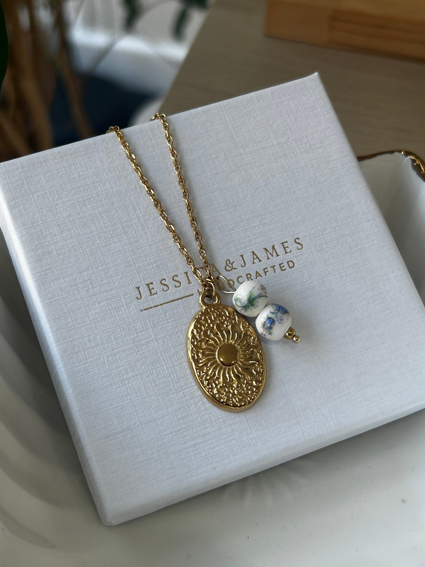 Boho vintage inspired charm necklace