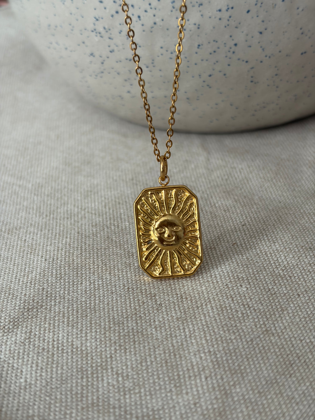 Solar Eclipse gold long layering necklace