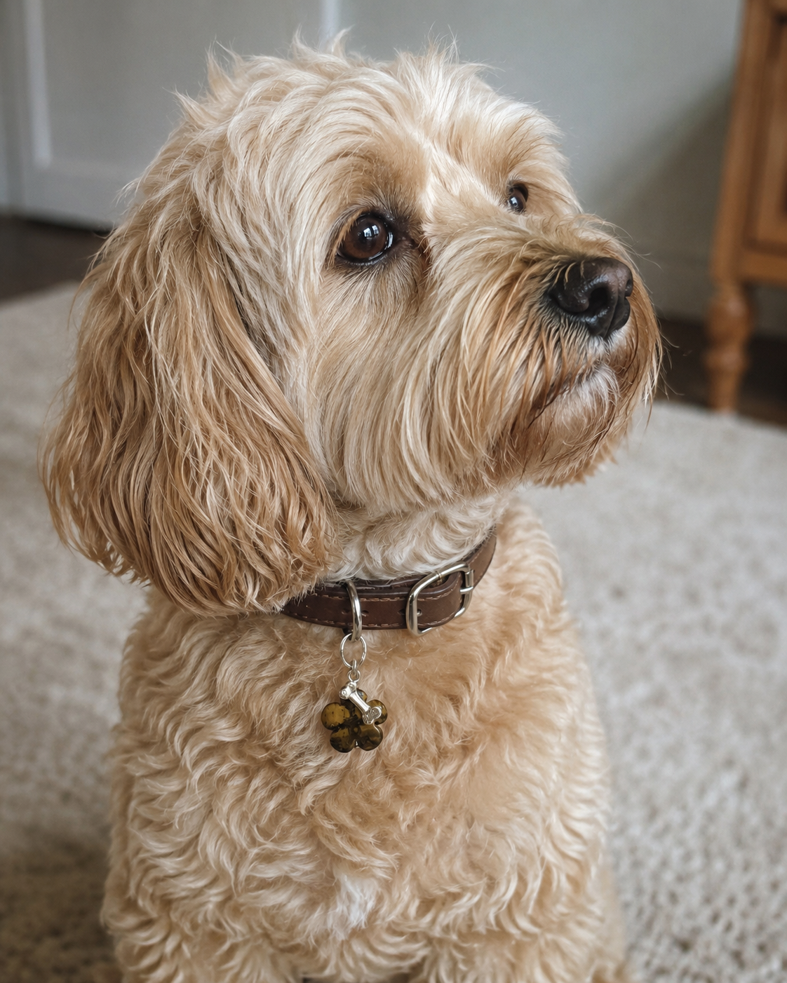 Tigers eye pet tag charm - grounding | uplifting | good luck collar charm for dogs