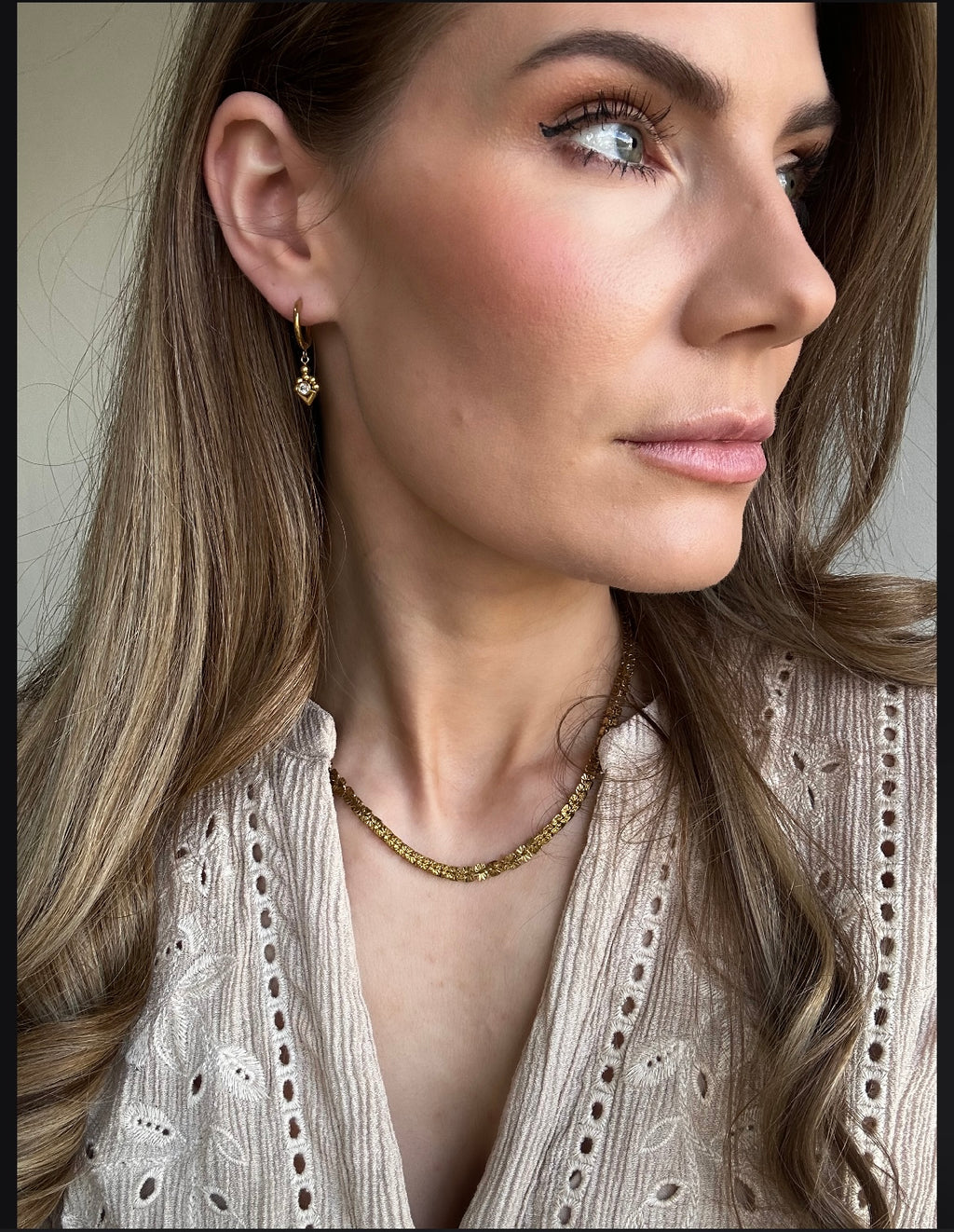 Diamond huggie hoops - spring equinox