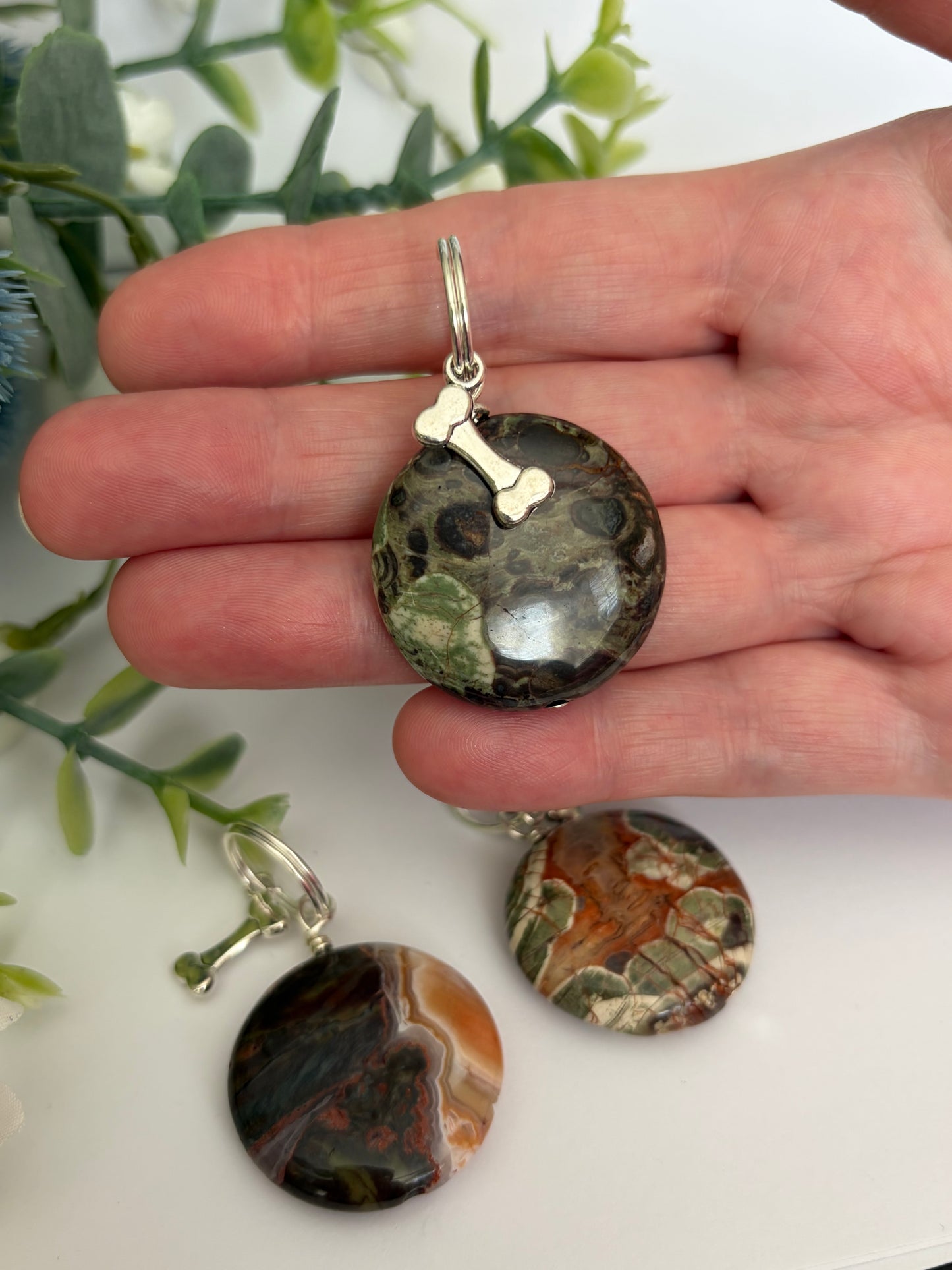 Cherry Creek Jasper XL dog collar charm | calming stones for dogs | nervousness and reactivity
