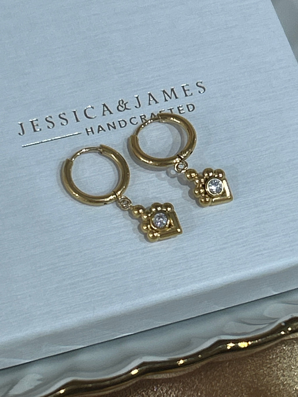 Diamond huggie hoops - spring equinox