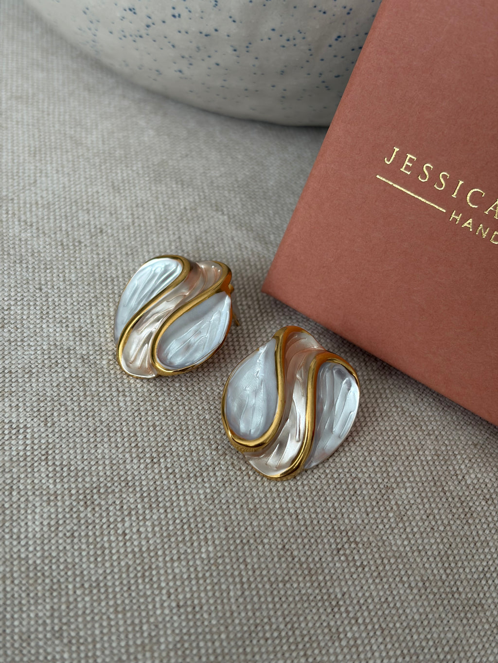 Champagne orb stud earrings
