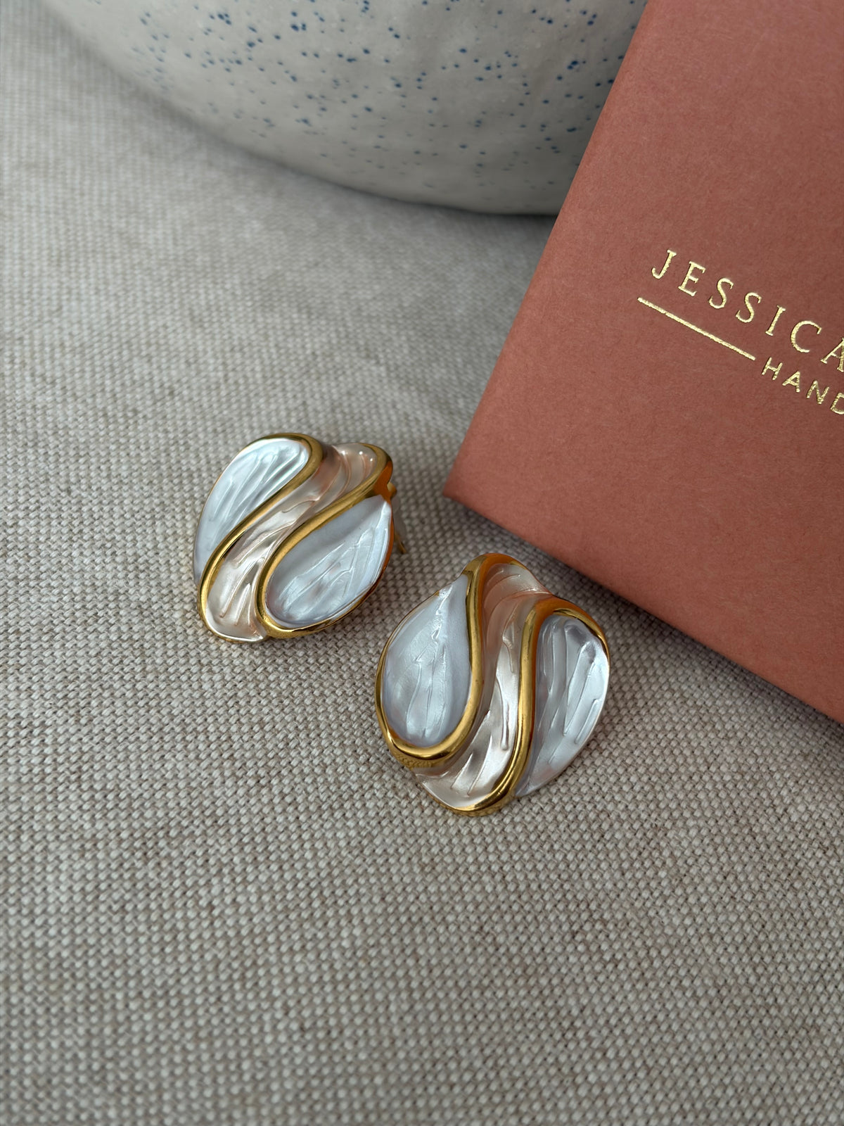 Champagne orb stud earrings