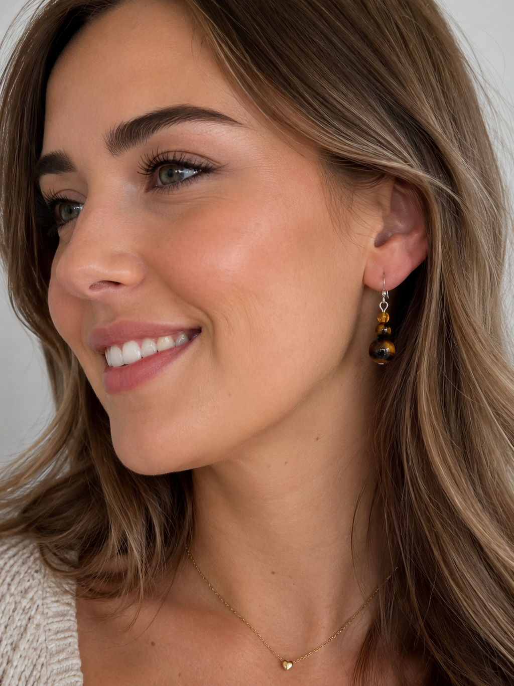 Tigers Eye Sterling Silver hook earrings