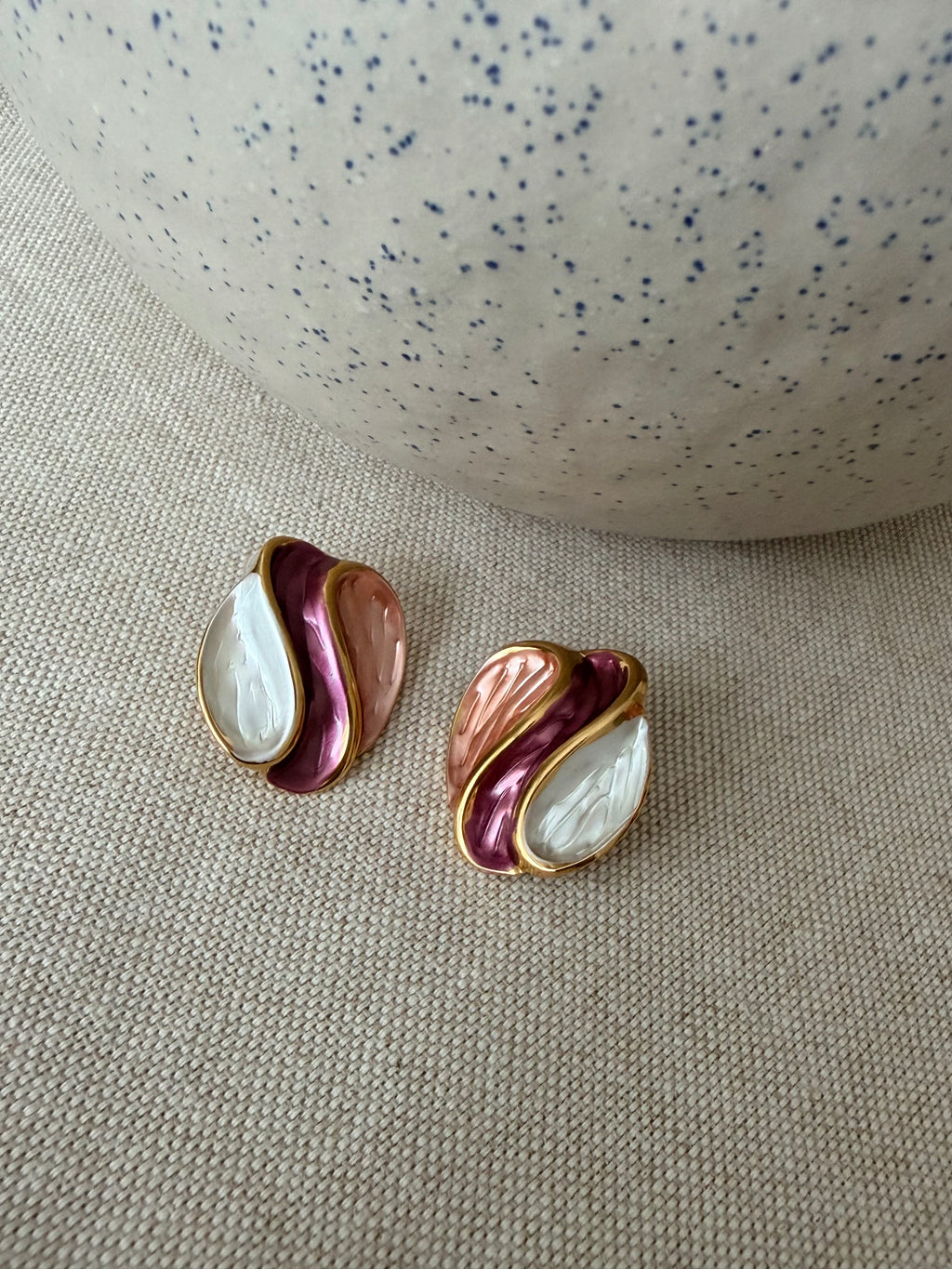 Berry orb stud earrings