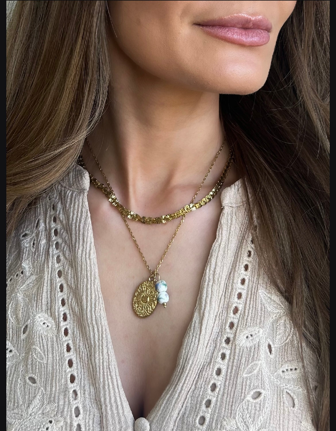 Boho vintage inspired charm necklace