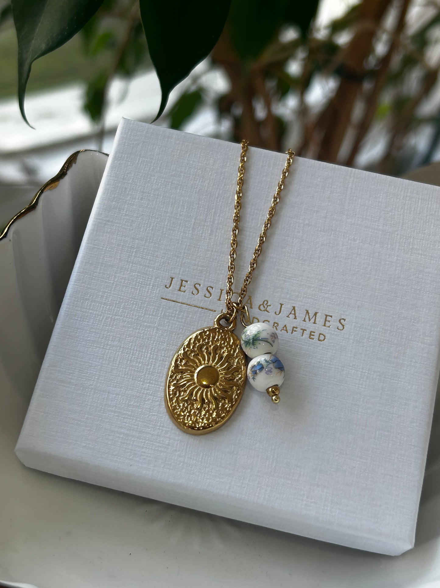 Boho vintage inspired charm necklace