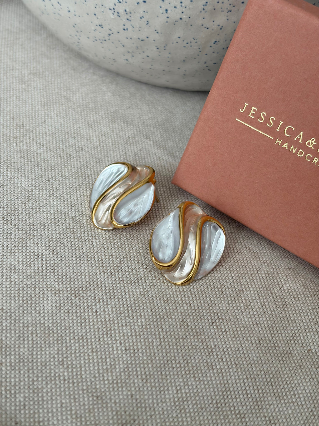Champagne orb stud earrings