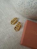 Chain link earrings in gold