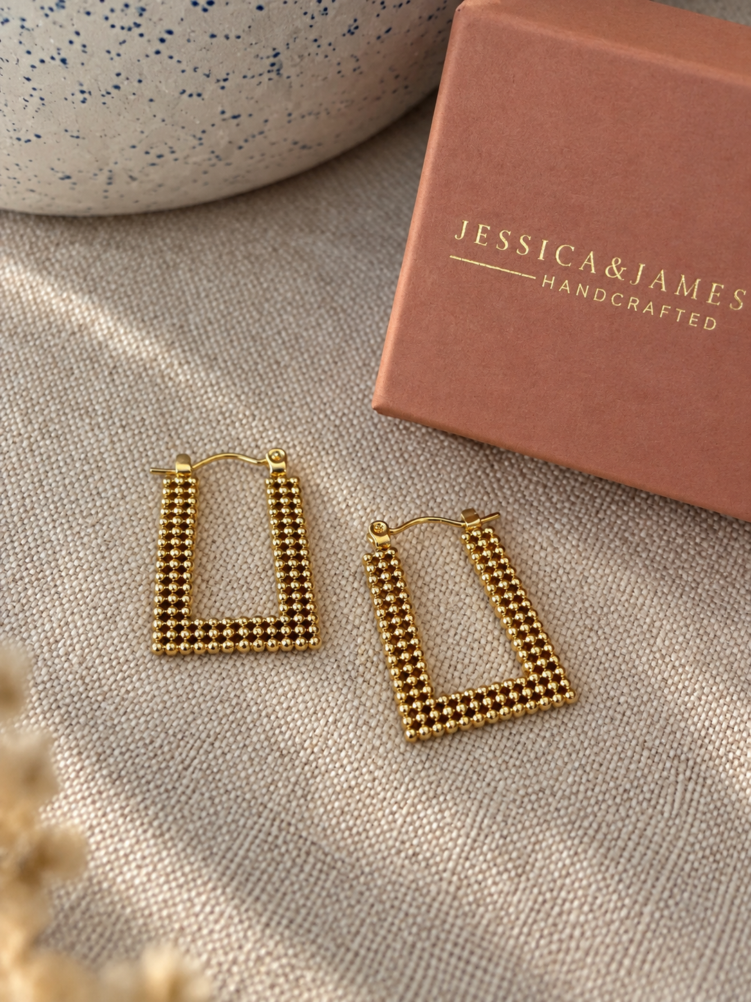 Dotty vintage style hoop earrings