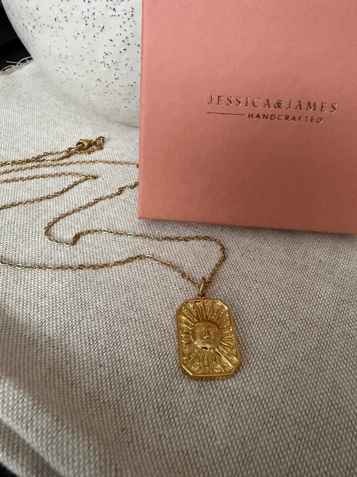Solar Eclipse gold long layering necklace