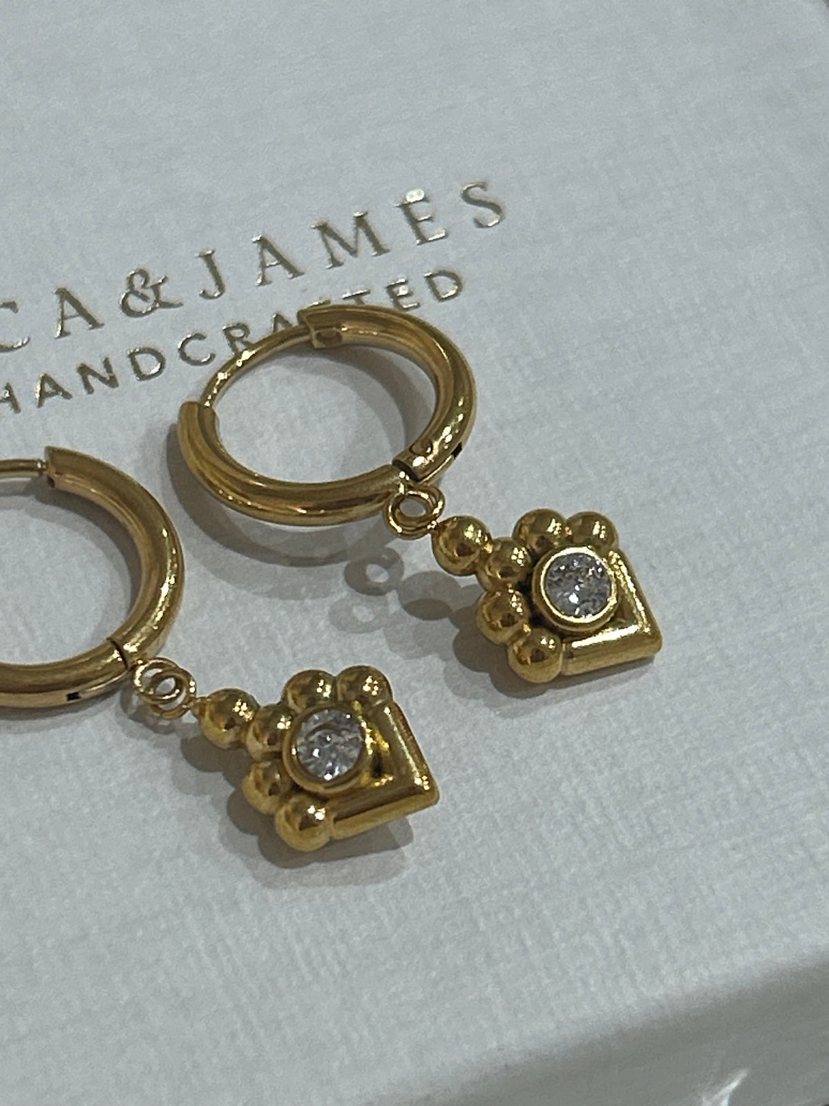 Diamond huggie hoops - spring equinox
