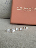 Gold Diamond stud earrings - Square DIAMOND SHAPE