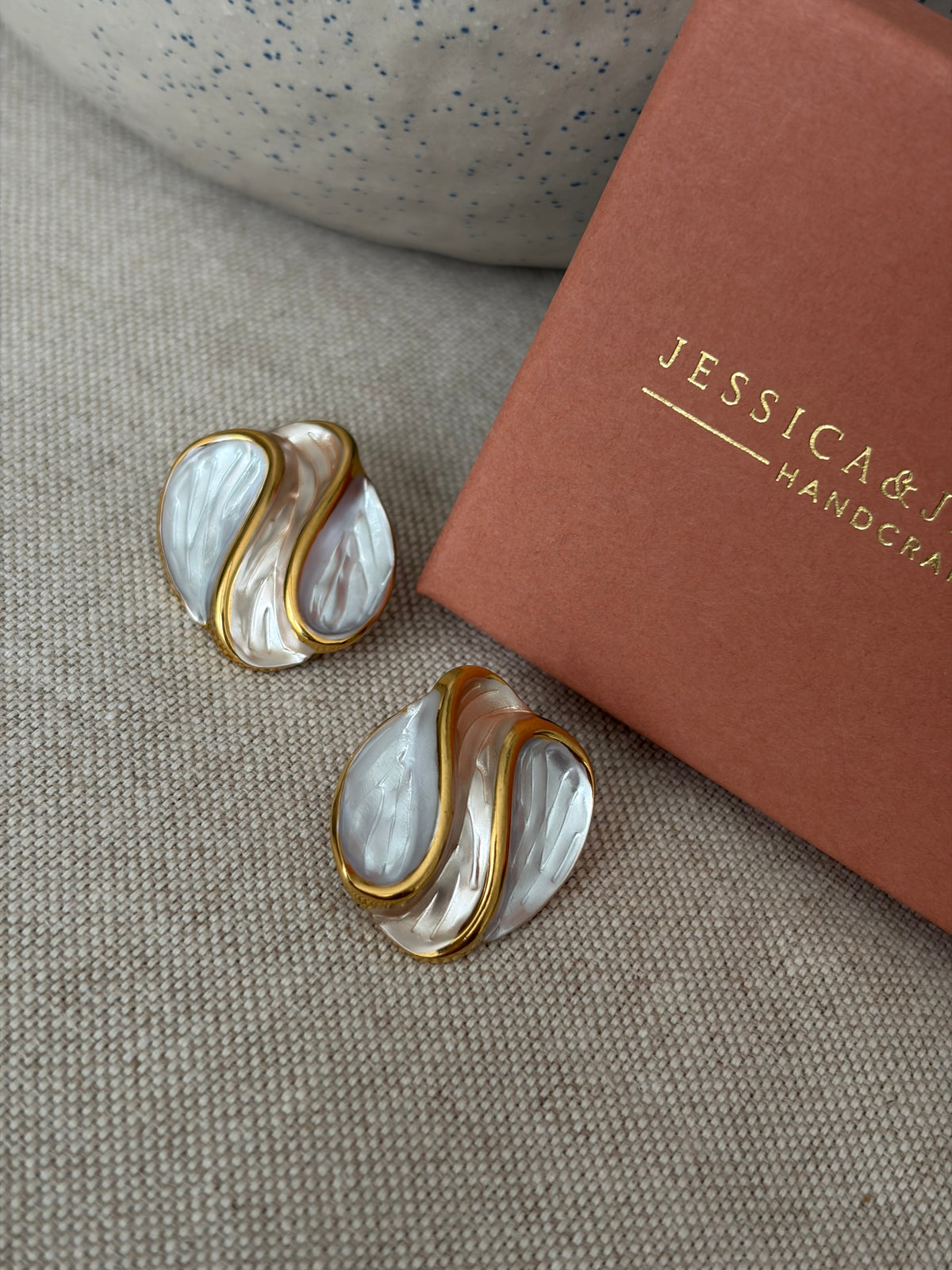 Champagne orb stud earrings