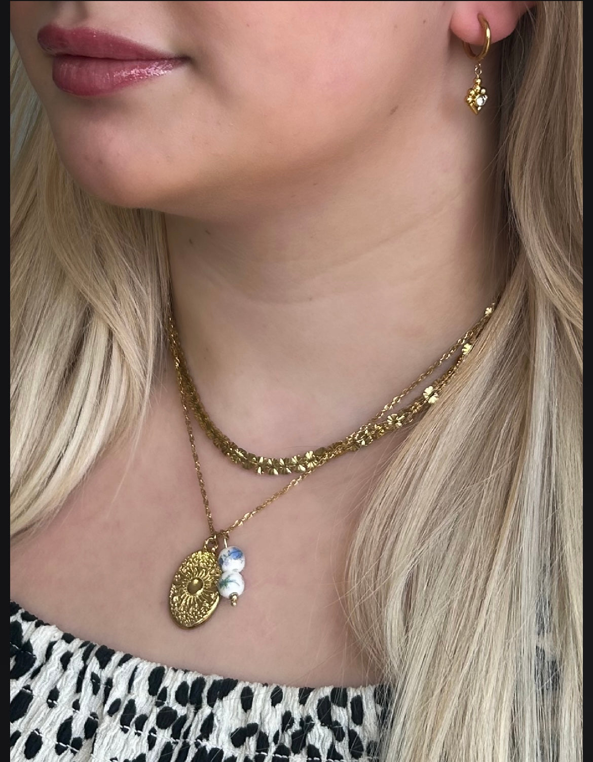 Boho vintage inspired charm necklace
