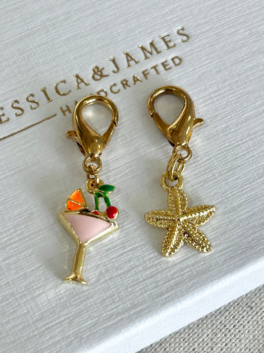 Beach Holiday Charm pack | Gold Charms for Trainers | Cute shoe accessories
