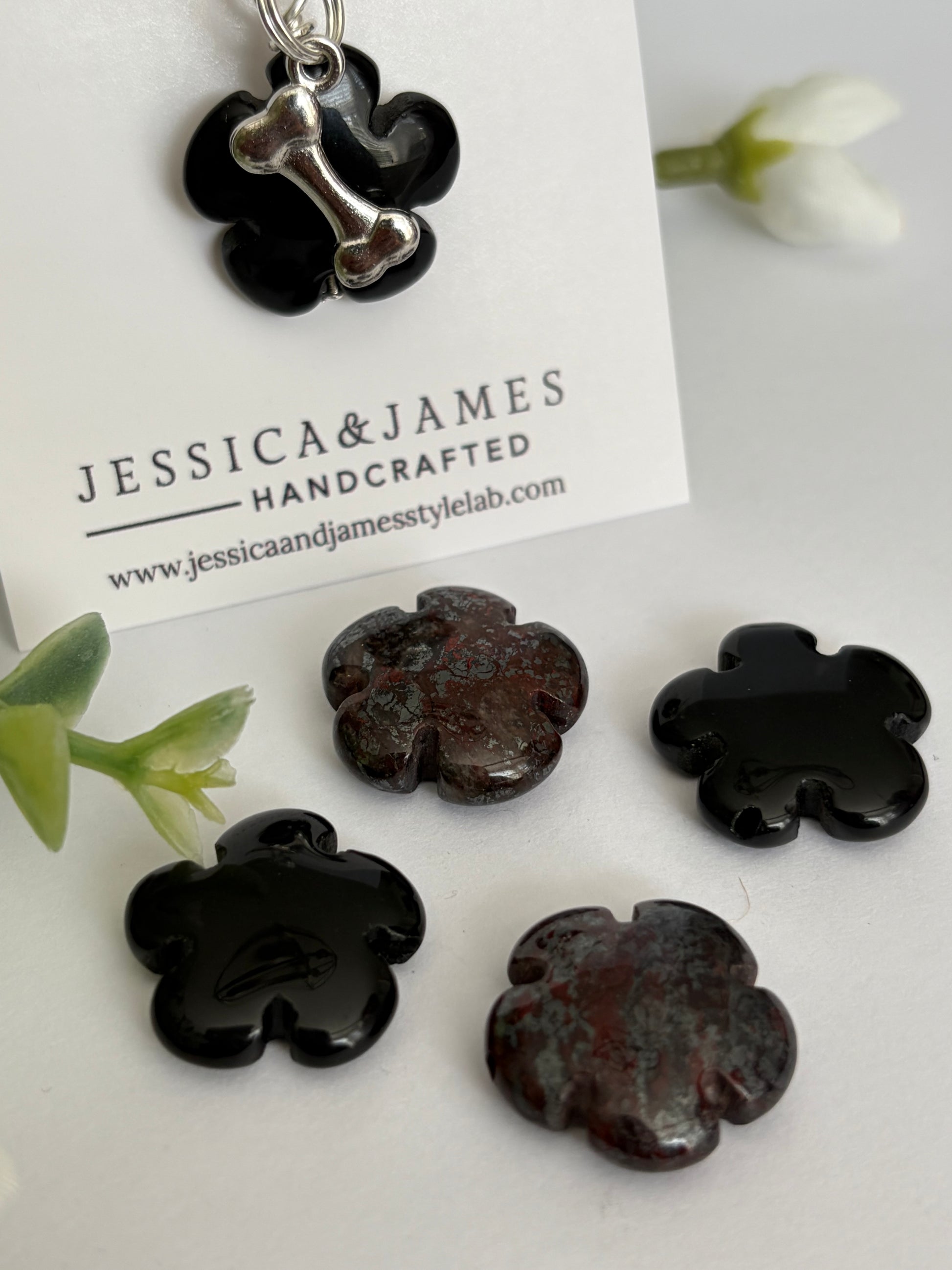 Luxury pet jewellery, natural gemstone accessory for pets by Jessica and James stylelab