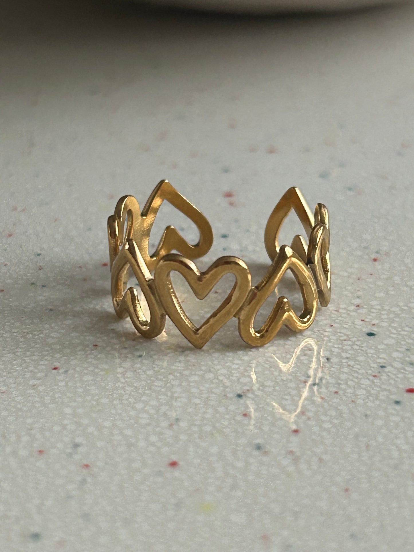 Adjustable heart ring - all the hearts