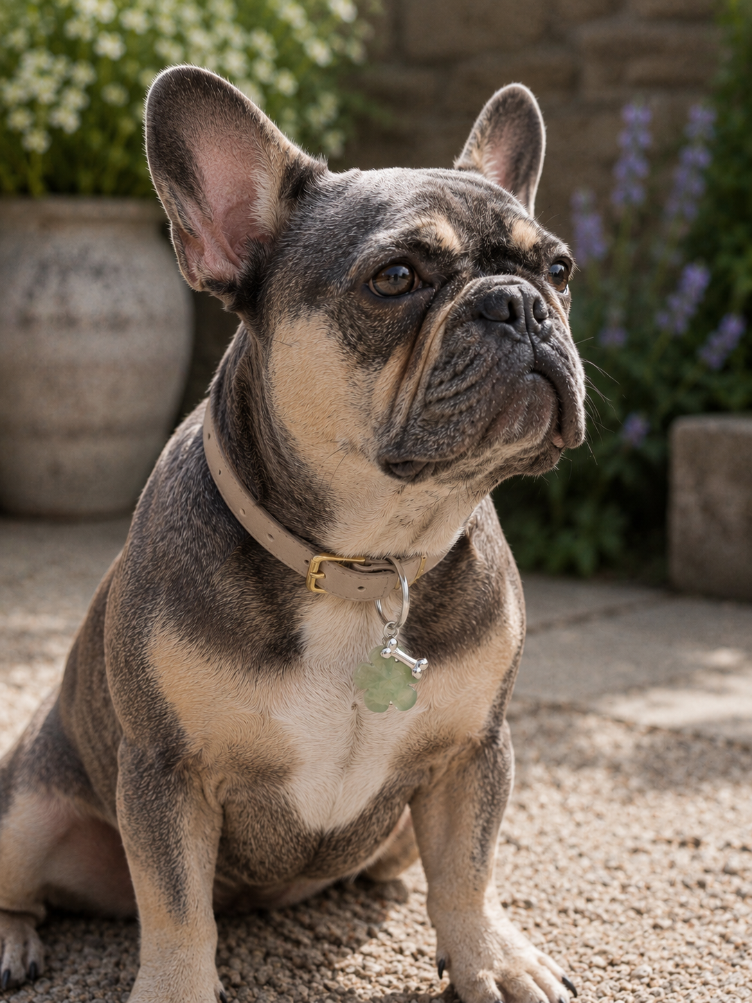 Green aventurine crystal pet collar charm, balancing and calming stone for dogs, handmade in UK