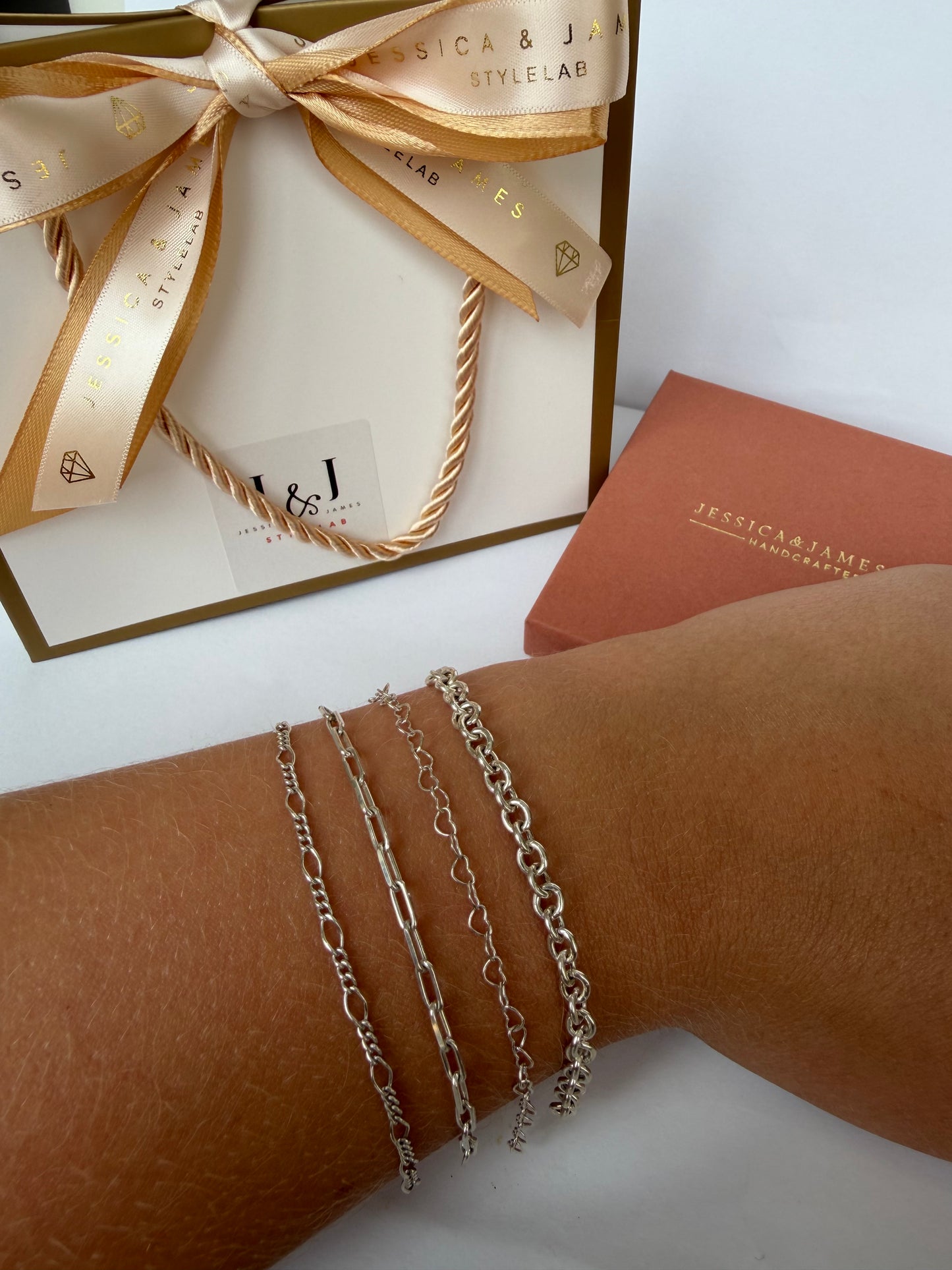 Permanent jewellery kit for couples, silver bracelet kit for two people, Christmas gift, anniversary gift, luxury jewellery kits